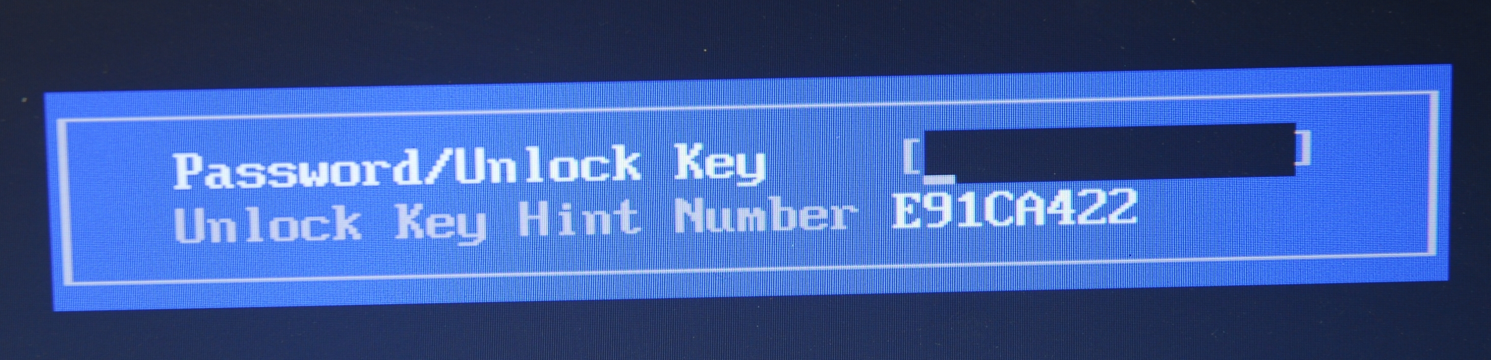 bios unlock key hint number compaq
